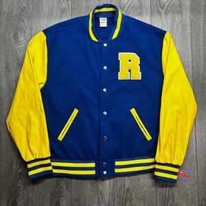 Archie Comics Riverdale New Large High Varsity Jacket Blue Yellow Letterman Mens